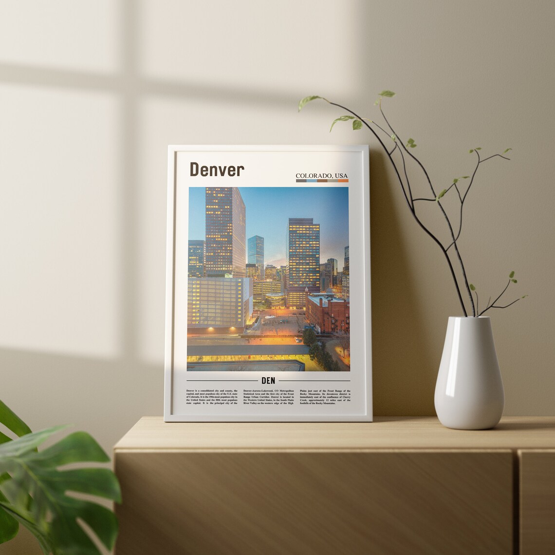 Denver Oil Painting Poster, Colorful City Artwork - Image 2