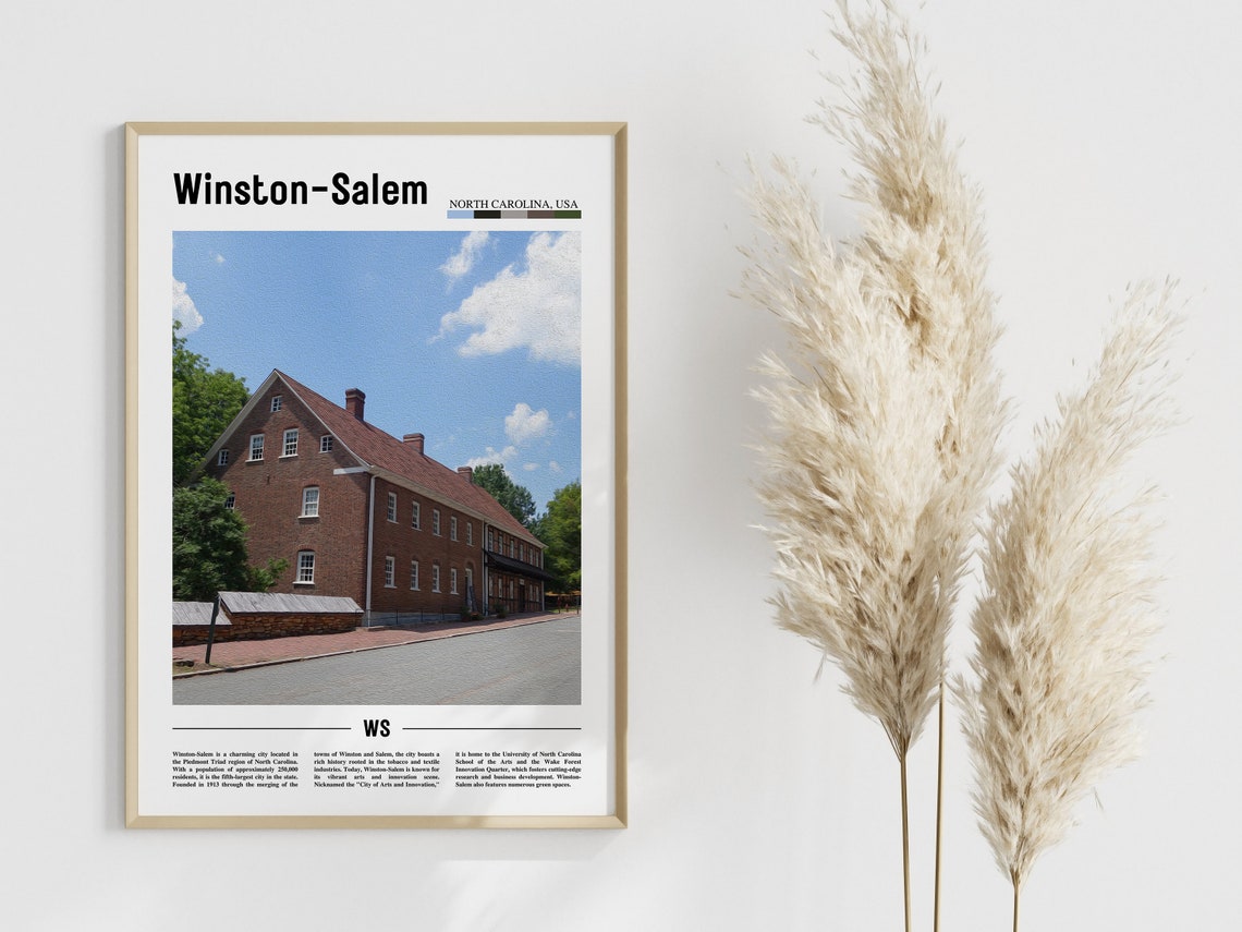 Winston Salem Poster Winston Salem Print Winston Salem Wall Art United States Photo United States Poster United States Print - Image 3