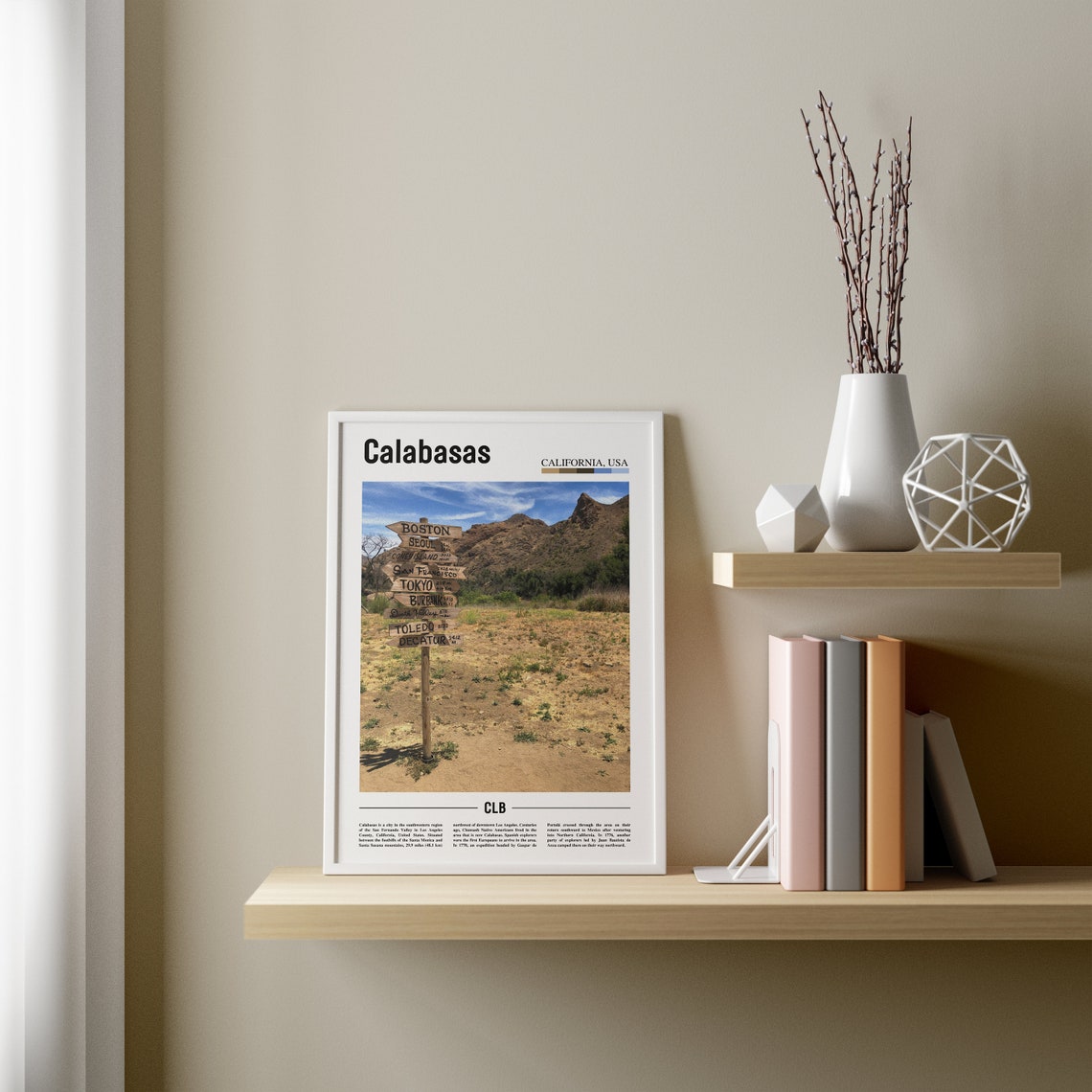 Calabasas Print Calabasas Poster Calabasas Wall Art Minimal Travel Print Minimal City Poster Travel Destination Print Oil Painting Poster - Image 3
