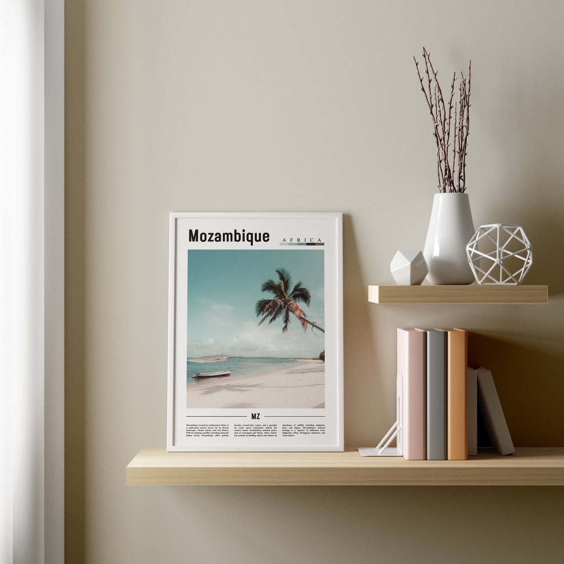 Mozambique Poster Mozambique Print Mozambique Wall Art Minimal Travel Print Travel Destination Oil Painting Poster - Image 4
