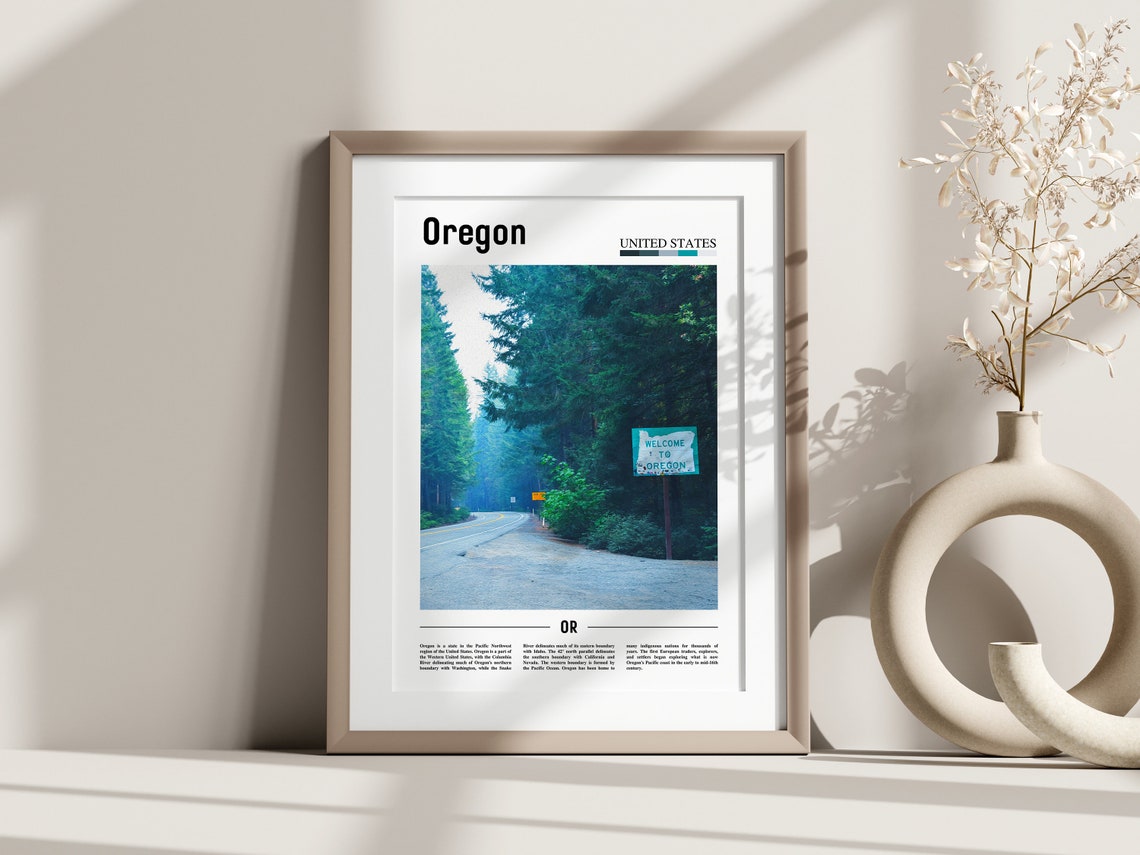 Oregon Poster Oregon Print Oregon Wall Art United States Photo United States Poster United States Print - Image 2