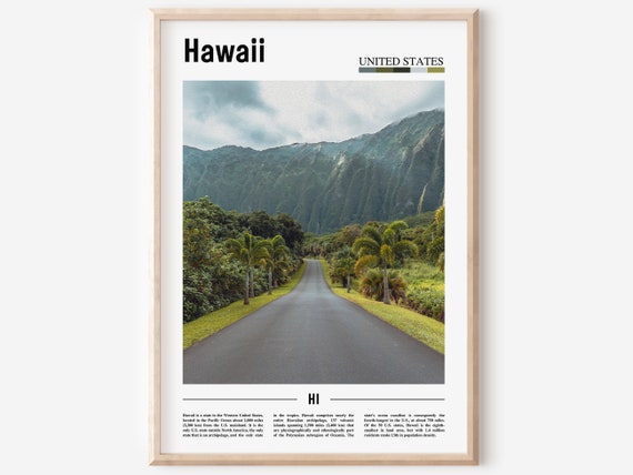 Hawaii Poster Hawaii Print Hawaii Wall Art United States Photo United States Poster United States Print Travel Poster
