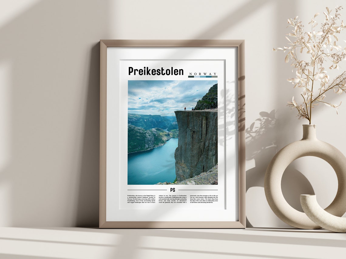 Preikestolen Poster Preikestolen Print Preikestolen Wall Art Europe Photo Europe Poster Europe Print Travel Poster - Image 3