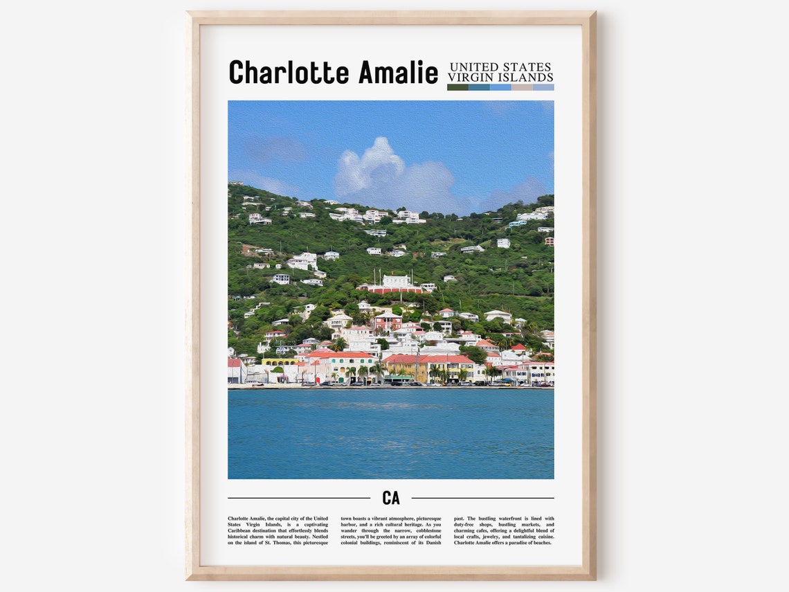 Charlotte Amalie Minimal Travel Poster