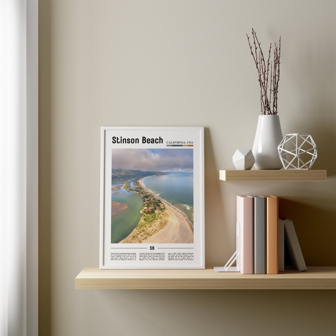 Stinson Beach Print Stinson Beach Poster Stinson Beach Wall Art Oil Painting Poster Colorful City Print City Artwork Travel Artwork - Image 4
