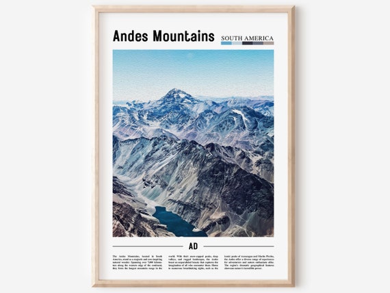Andes Mountains Poster Andes Mountains Print Andes Mountains Wall Art South America Poster South America Print Travel Poster