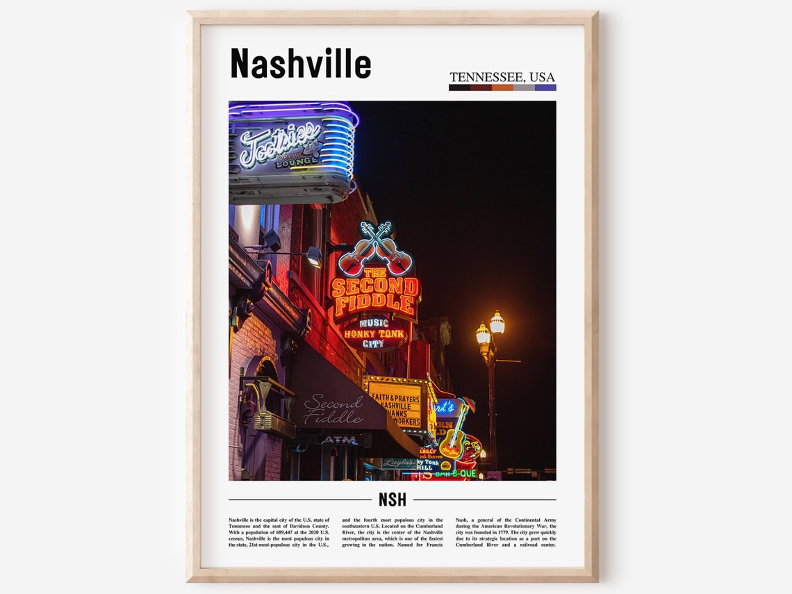 Nashville Print Nashville Poster Nashville Wall Art United States Photo United States Poster United States Print Travel Poster