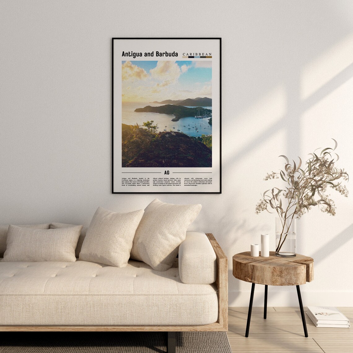 Antigua And Barbuda, Minimal Travel Poster - Image 2
