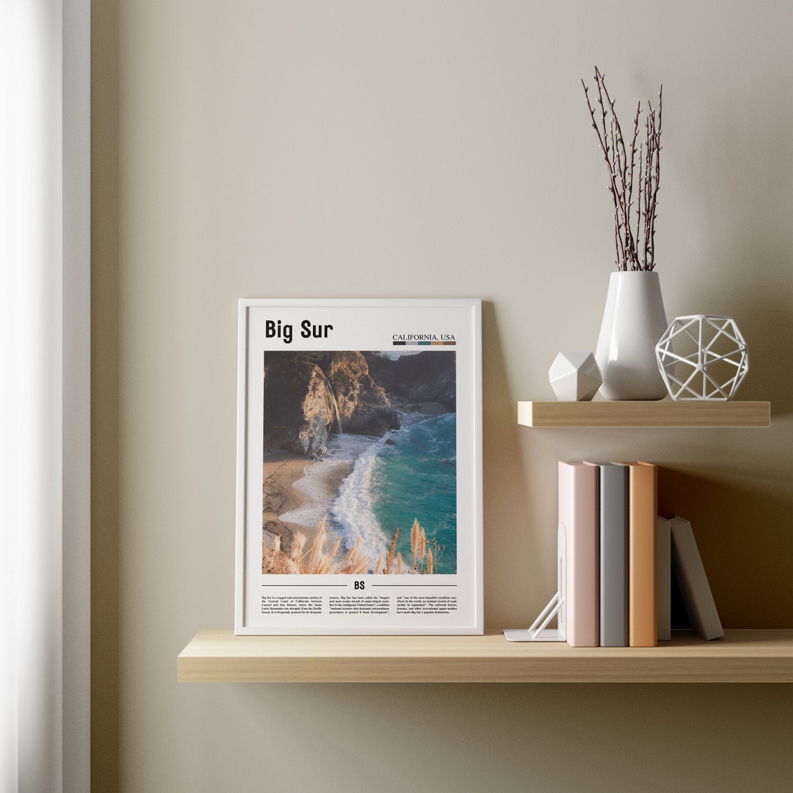 Big Sur Poster Big Sur Print Big Sur Wall Art Minimal Travel Print Minimal City Poster Travel Destination Oil Painting Poster - Image 2