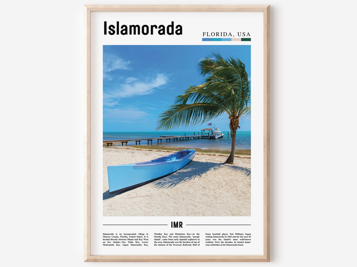 Islamorada Print Islamorada Poster Islamorada Wall Art Oil Painting Poster Colorful City Print City Artwork Travel Artwork Travel Art