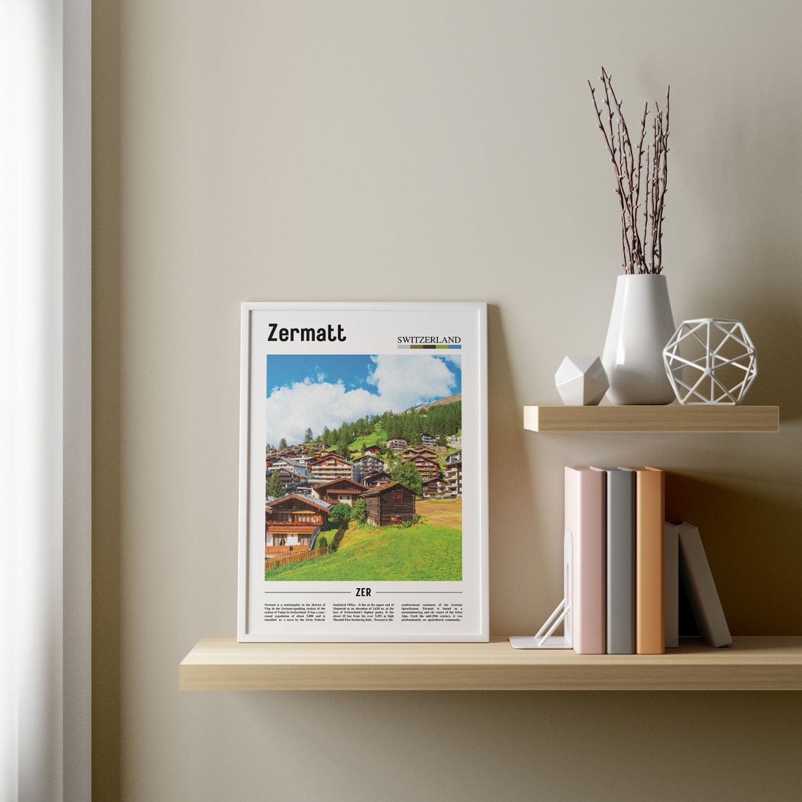 Zermatt Print Zermatt Poster Zermatt Wall Art Oil Painting Poster Colorful City Print City Artwork Travel Artwork Travel Wall Art - Image 3