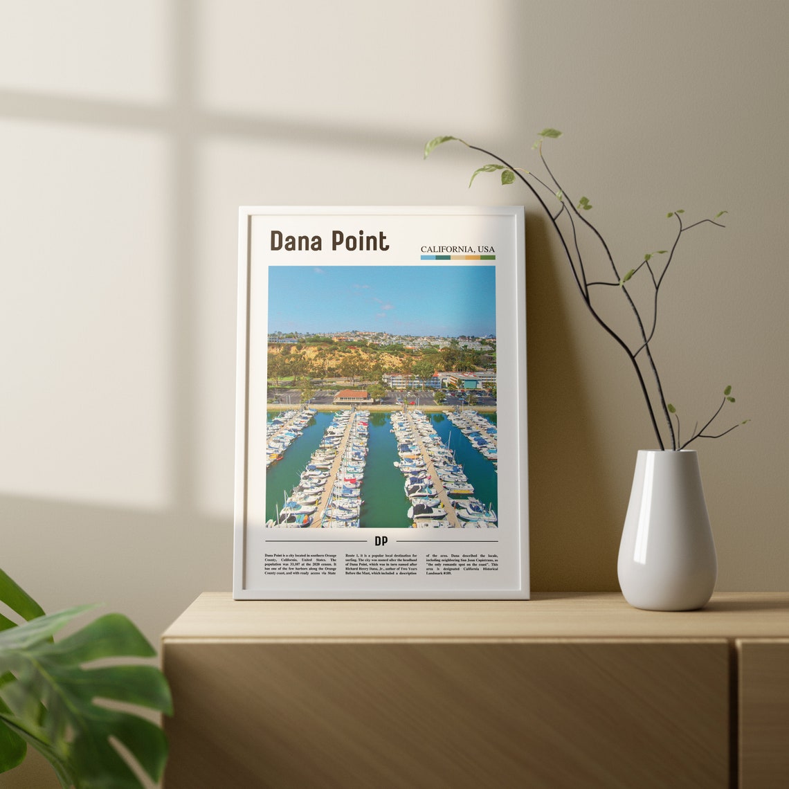 Dana Point Print Dana Point Poster Dana Point Wall Art Oil Painting Poster Colorful City Print City Artwork Travel Artwork Travel Art - Image 2