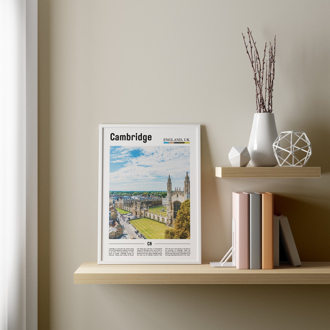 Cambridge Print Cambridge Poster Cambridge Wall Art Oil Painting Poster Colorful City Print City Artwork Travel Artwork Travel Wall Art - Image 3