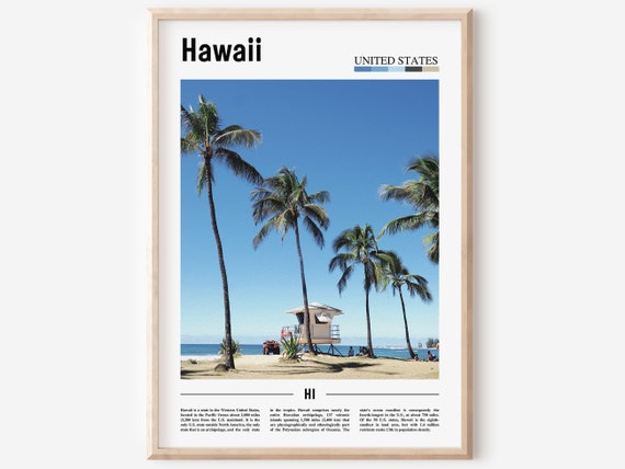 Hawaii Poster Hawaii Print Hawaii Wall Art United States Photo United States Poster United States Print Travel Poster