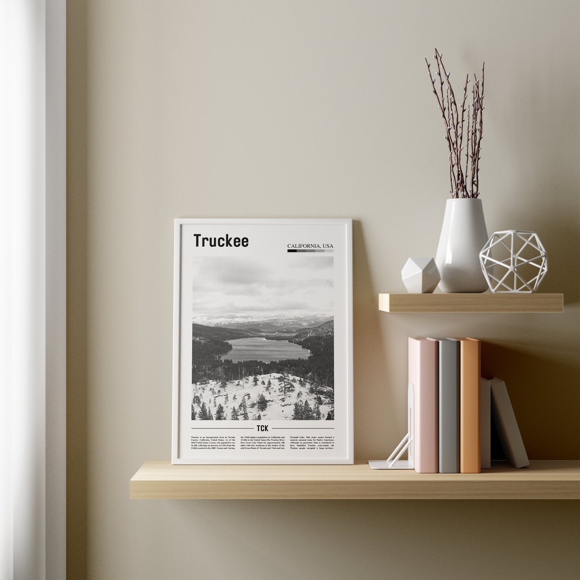 Truckee Print Black And White Truckee Poster Truckee Wall Art Travel Poster City Artwork Travel Artwork Travel Wall Art City Art Print - Image 3