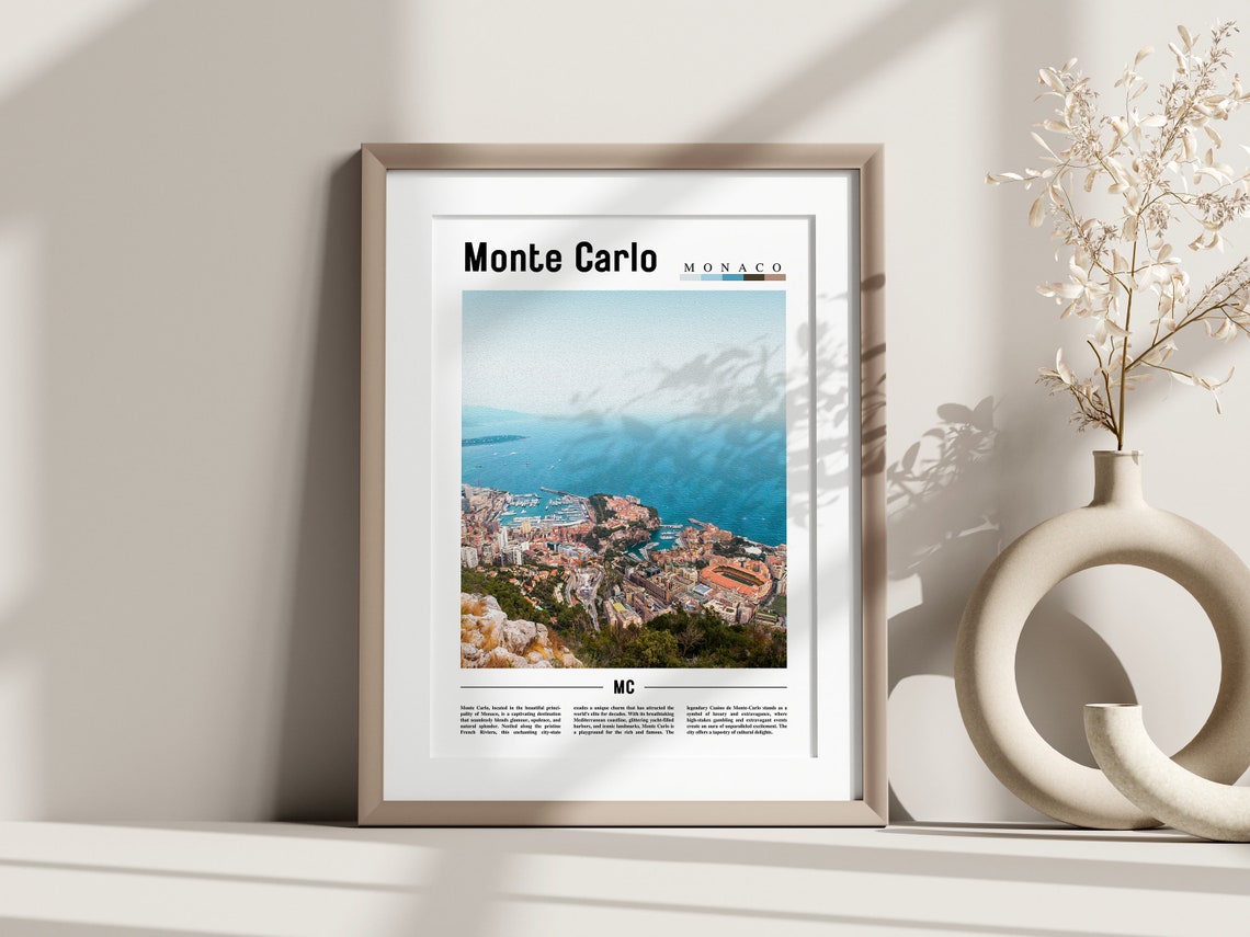 Monte Carlo Poster Monte Carlo Print Monte Carlo Wall Art Europe Photo Europe Poster Europe Print Travel Poster - Image 2