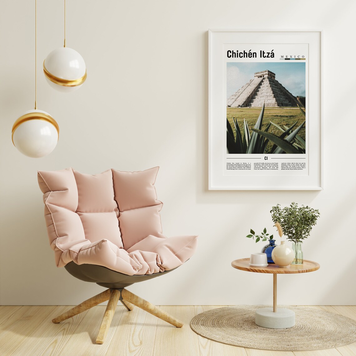 Chichn Itz Minimal Travel Poster, Oil Painting - Image 6