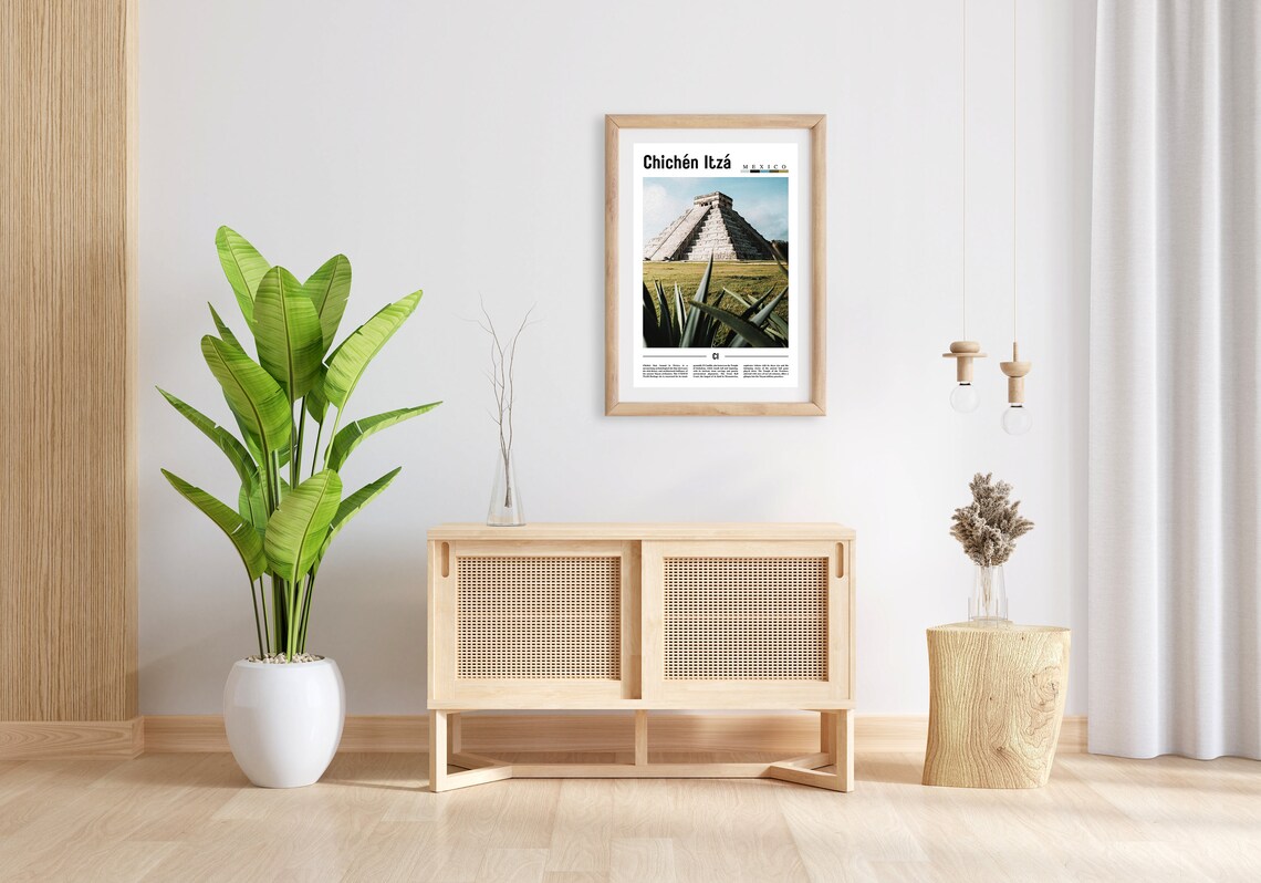 Chichn Itz Minimal Travel Poster, Oil Painting - Image 5