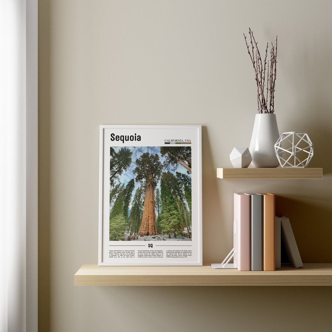 Sequoia Print Sequoia Poster Sequoia Wall Art Minimal Travel Print Minimal City Poster Travel Destination City Print Oil Painting Poster - Image 2