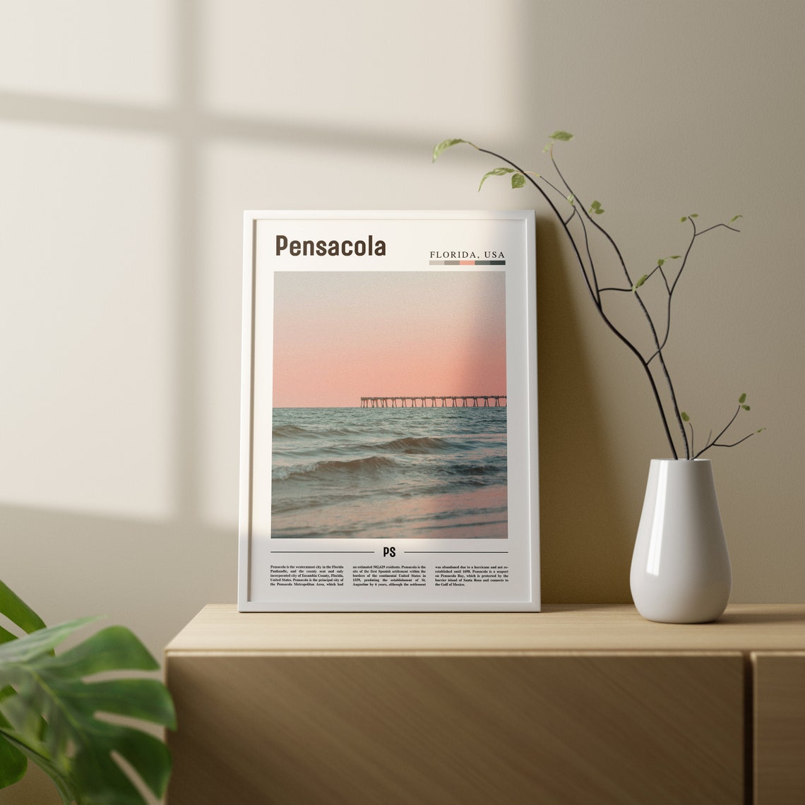 Pensacola Print Pensacola Poster Pensacola Wall Art Oil Painting Poster Colorful City Print City Artwork Travel Artwork Travel Wall Art - Image 3