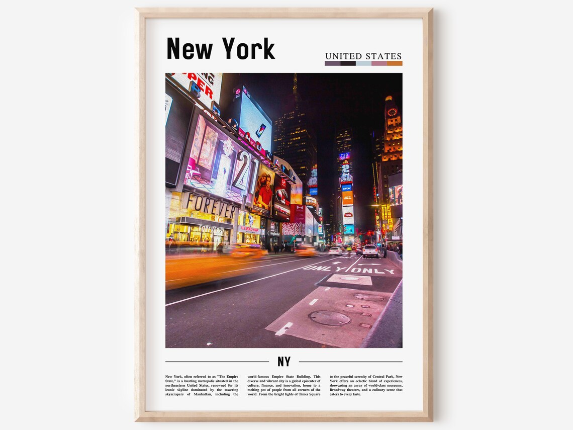 New York Travel Poster, City Photography Print