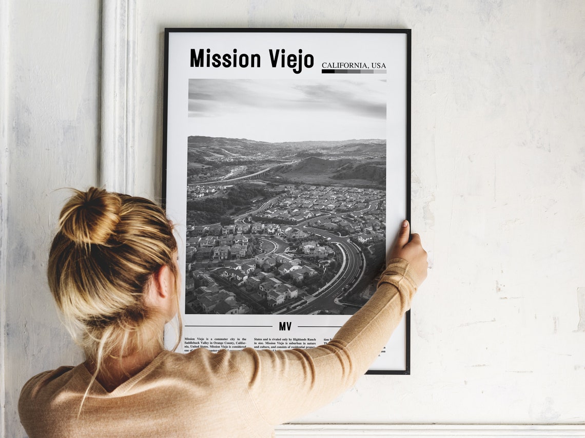 Mission Viejo Poster Black And White Mission Viejo Print Black And White Mission Viejo Wall Art Minimal Travel Print Travel Poster - Image 5