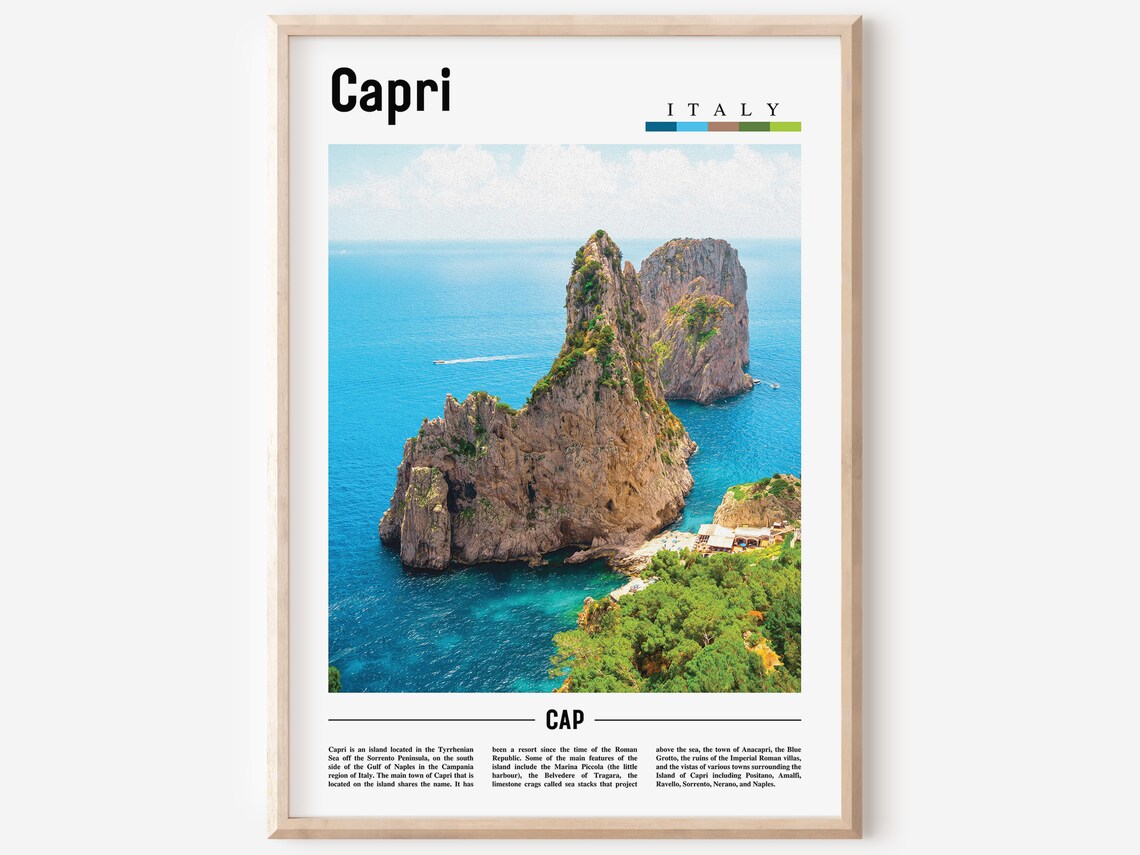 Capri Print Capri Poster Capri Wall Art Italy Photo Italy Poster Italy Print Italy Wall Art Minimal Travel Poster