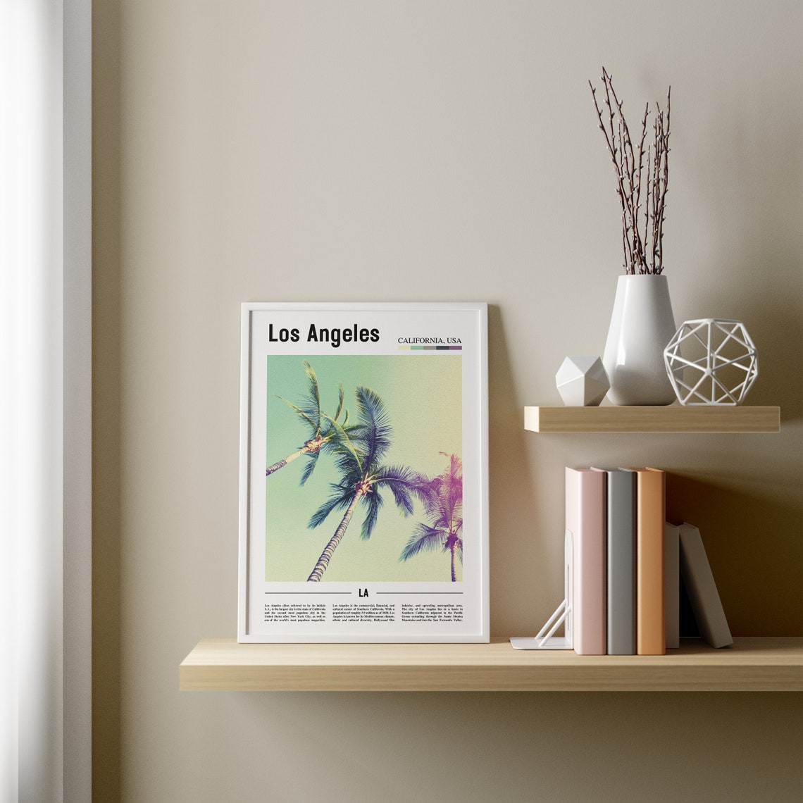 Los Angeles Print Los Angeles Poster Los Angeles Wall Art Oil Painting Poster Colorful City Print City Artwork Travel Artwork Travel Art - Image 3