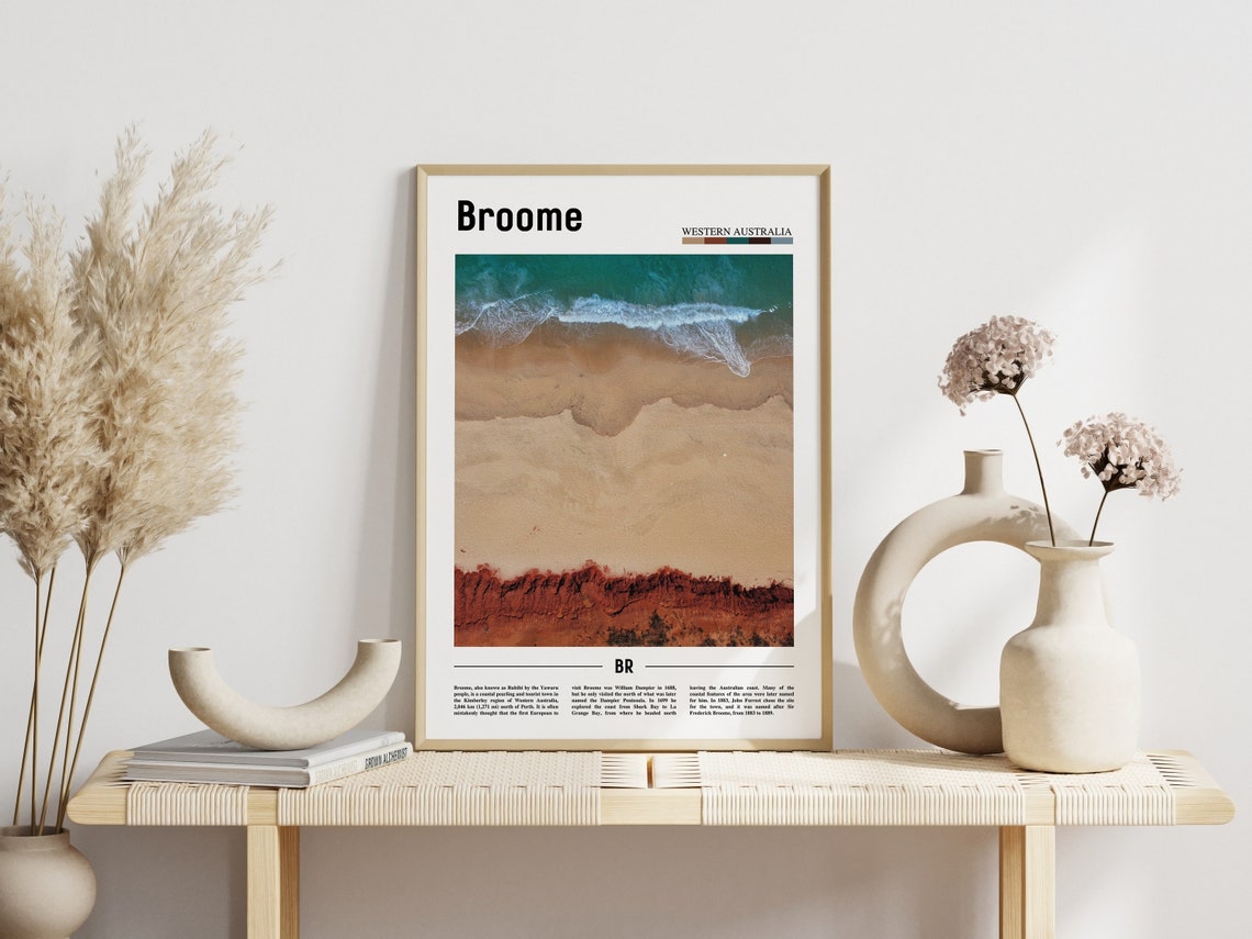 Broome Print Broome Poster Broome Wall Art Minimal Travel Print Minimal City Poster Travel Destination City Print Oil Painting Poster - Image 5
