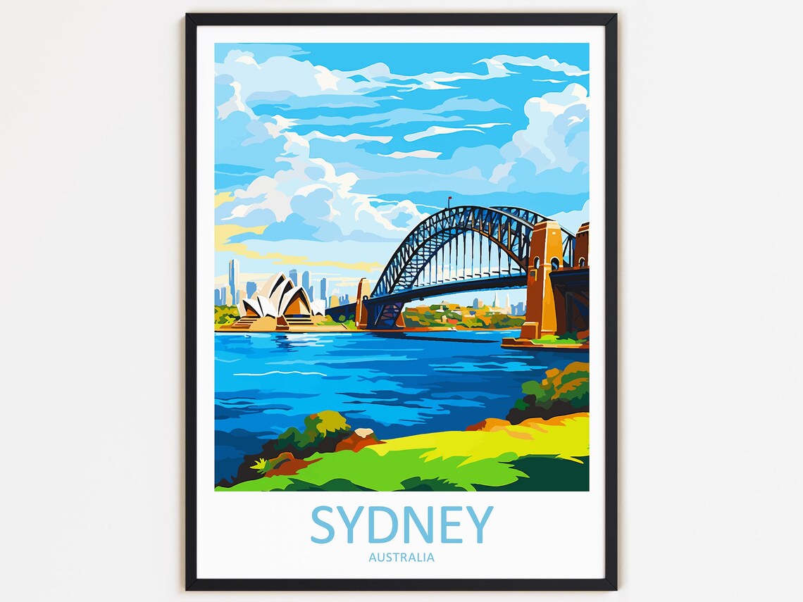 Sydney Travel Print, Australia Home Decor