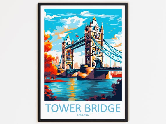 Tower Bridge Travel Print Wall Decor Wall Art Tower Bridge Wall Hanging Home Dcor Tower Bridge Gift Art Lovers England Art Home Decoration