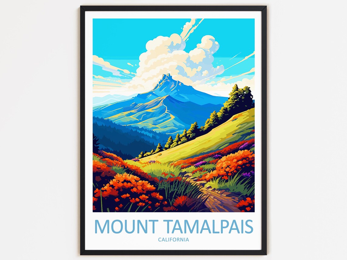 Mount Tamalpais Travel Poster, California Gift