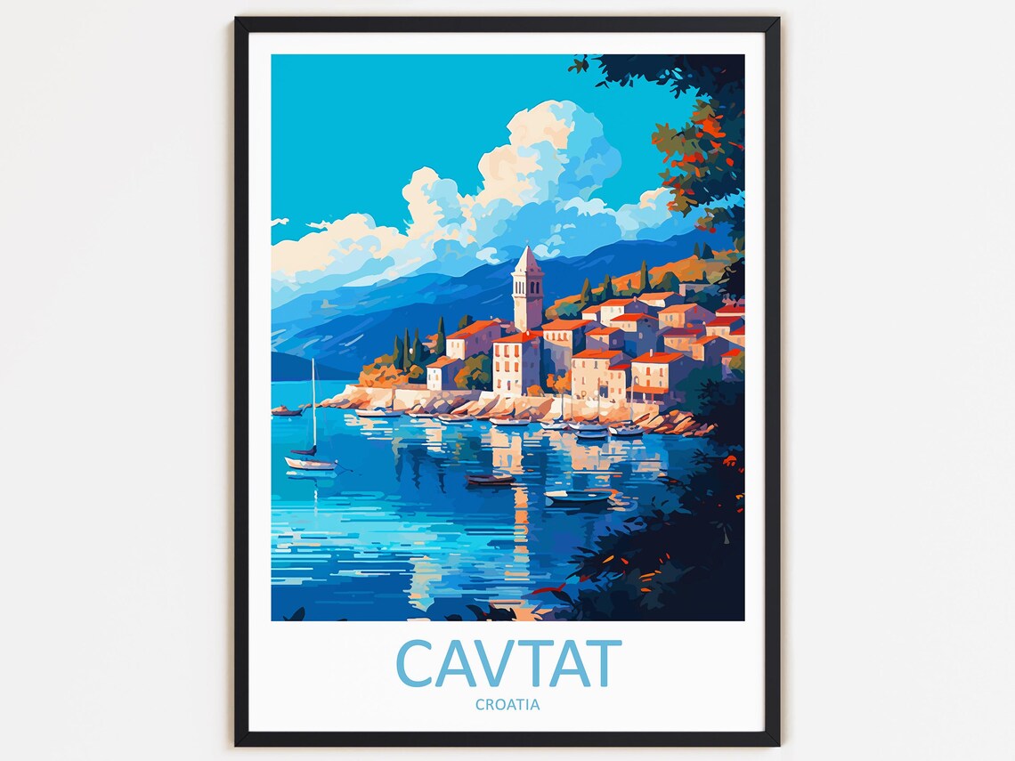 Cavtat Travel Poster, Croatia Home Decor