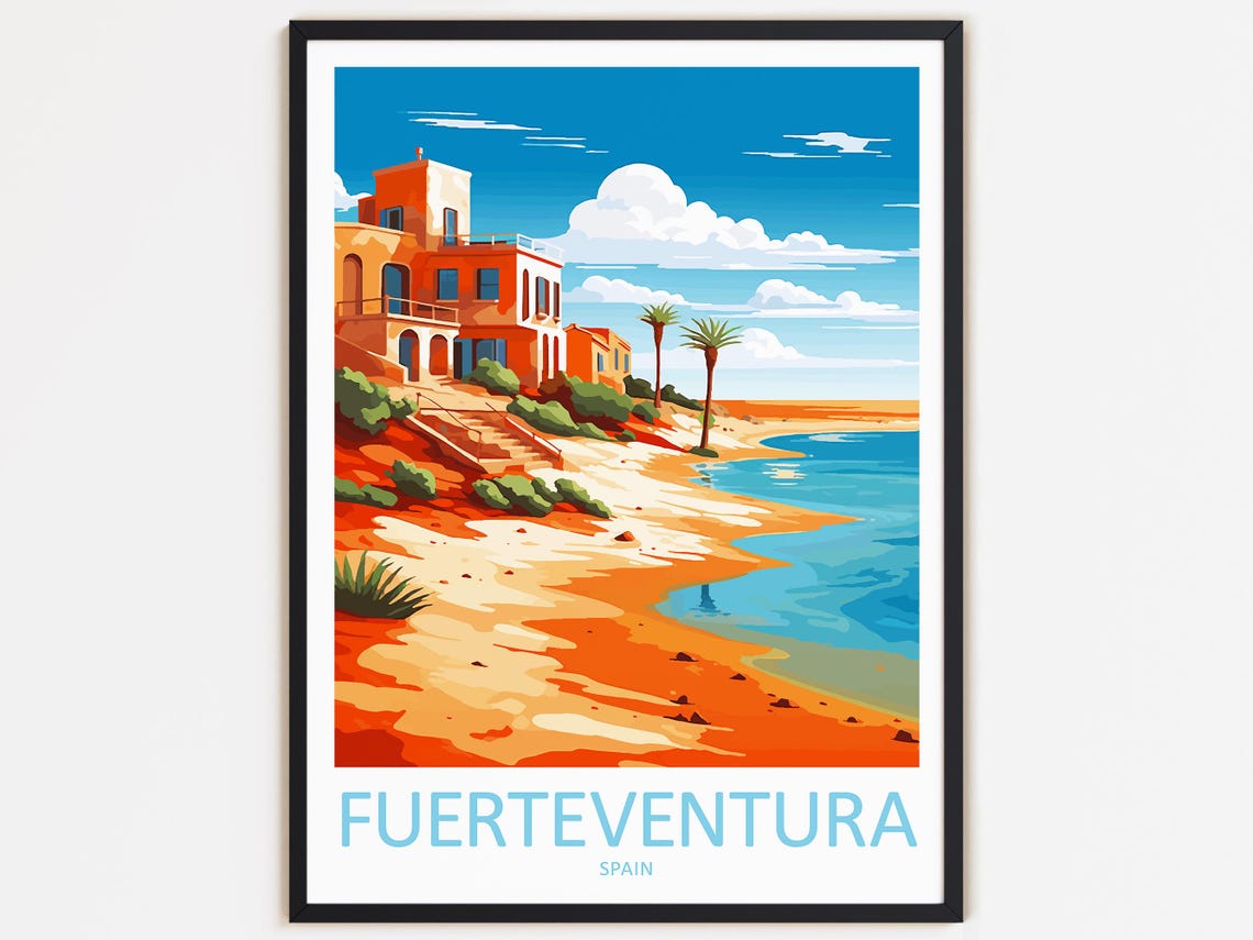 Fuerteventura Travel Print Wall Decor Wall Art Fuerteventura Wall Hanging Home Dcor Fuerteventura Gift Art Lovers Spain Art Home Decoration