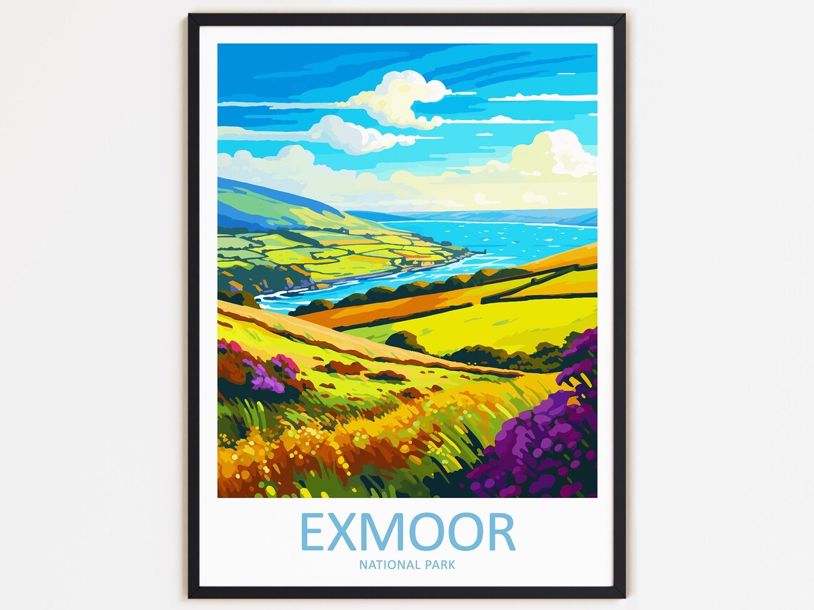 Exmoor National Park Travel Poster, Nature Lover Gift