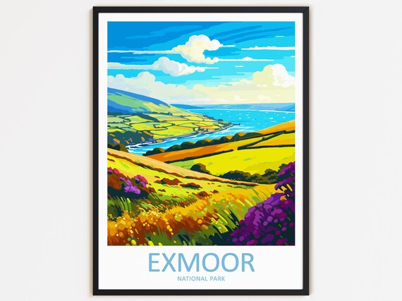 Exmoor National Park Travel Poster, Nature Lover Gift