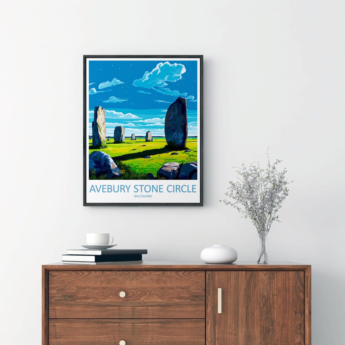 Avebury Stone Circle Travel Poster, Wiltshire Gift - Image 2