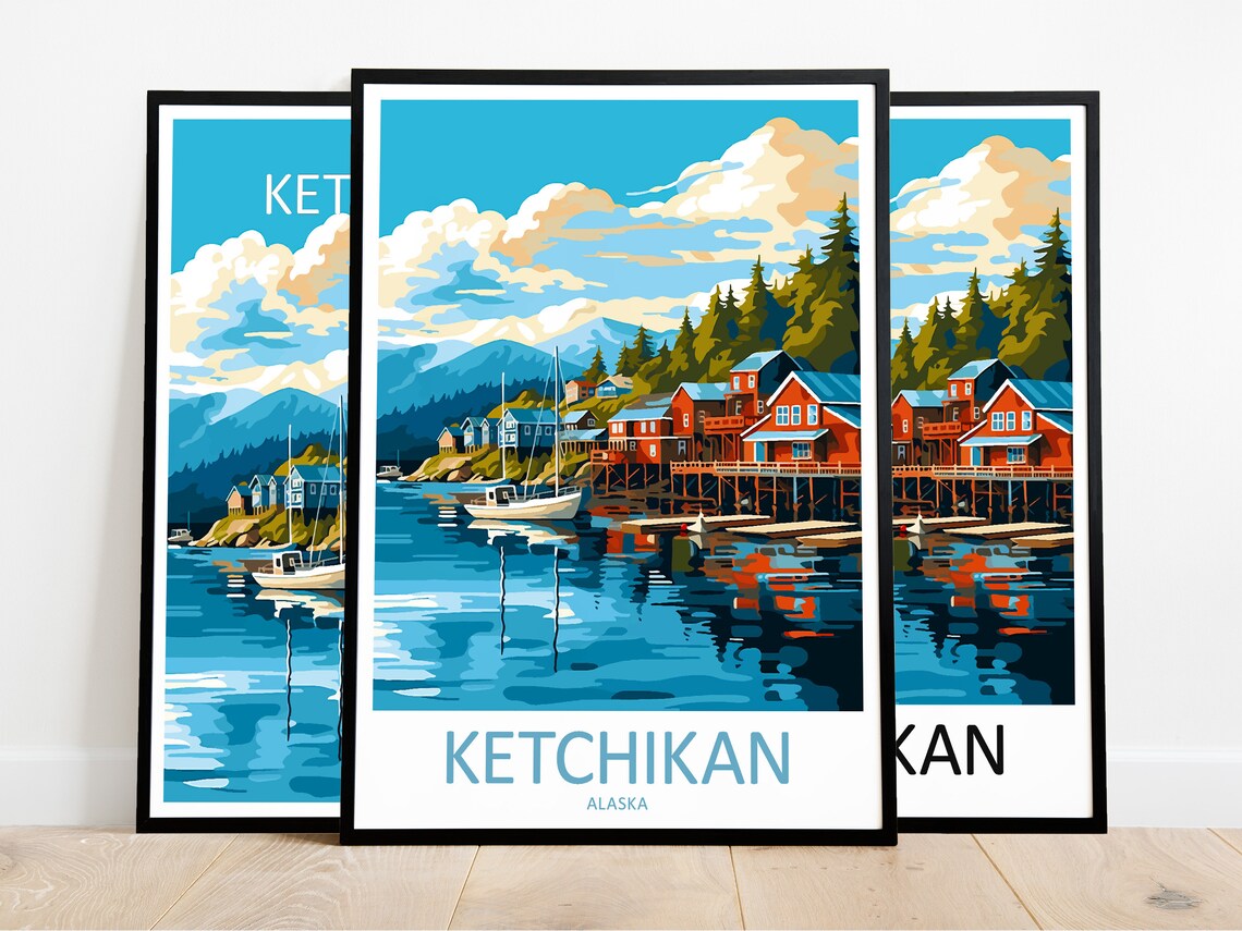 Ketchikan Travel Poster, Alaska Gift for Art Lovers - Image 3