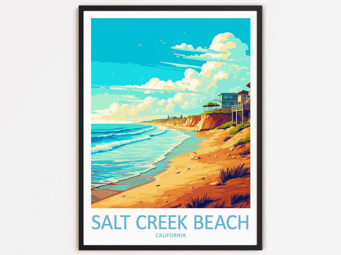Salt Creek Beach Travel Poster, California Decor