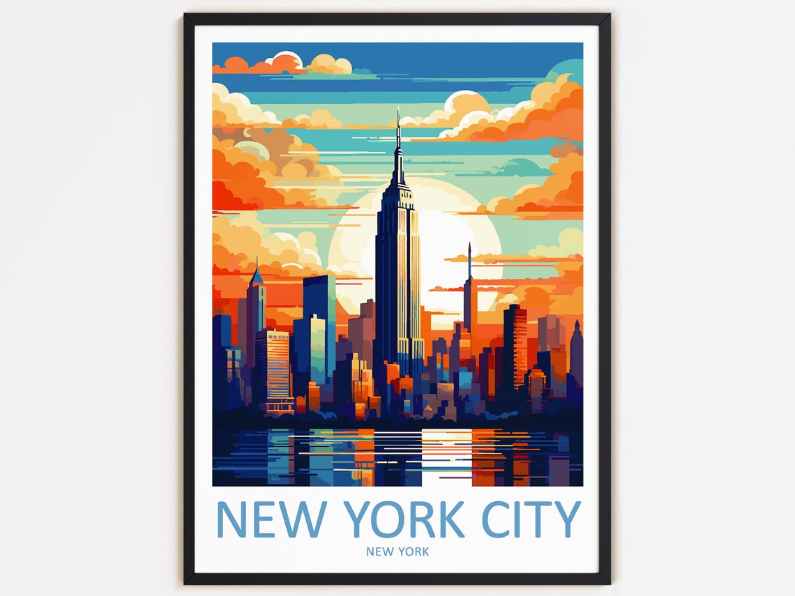 New York City Travel Print Wall Decor Wall Art New York City Wall Hanging Home Dcor New York Gift Art Travel Lovers Home Decoration