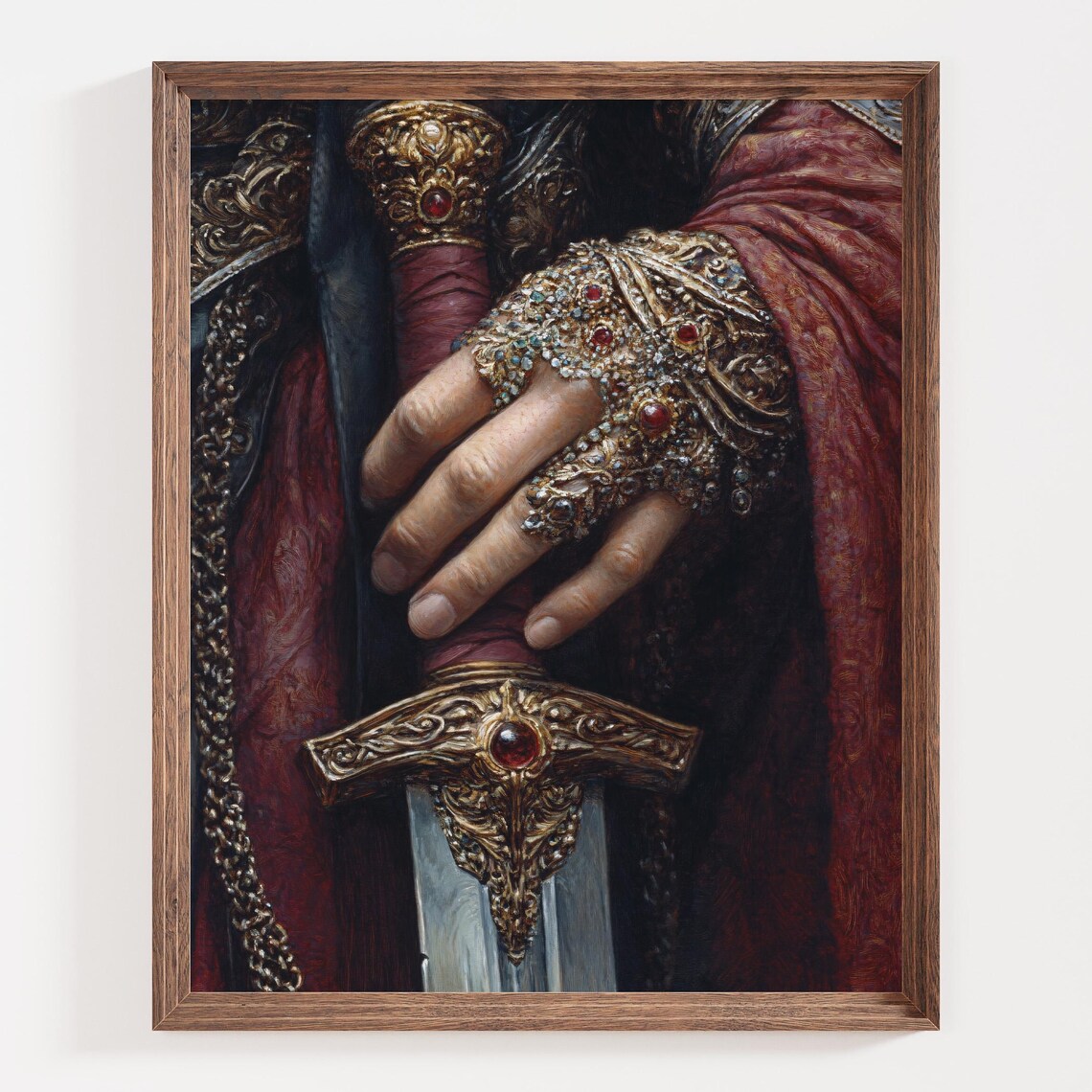 Fantasy Sword Art Print, Medieval Knight Armor Decor - Image 4