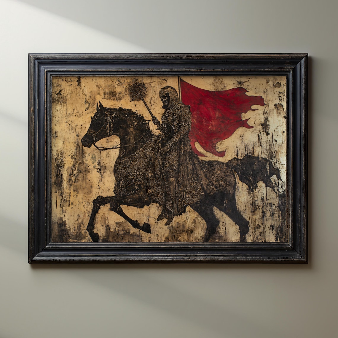 Skeleton Rider Medieval Gothic Horse Art Print