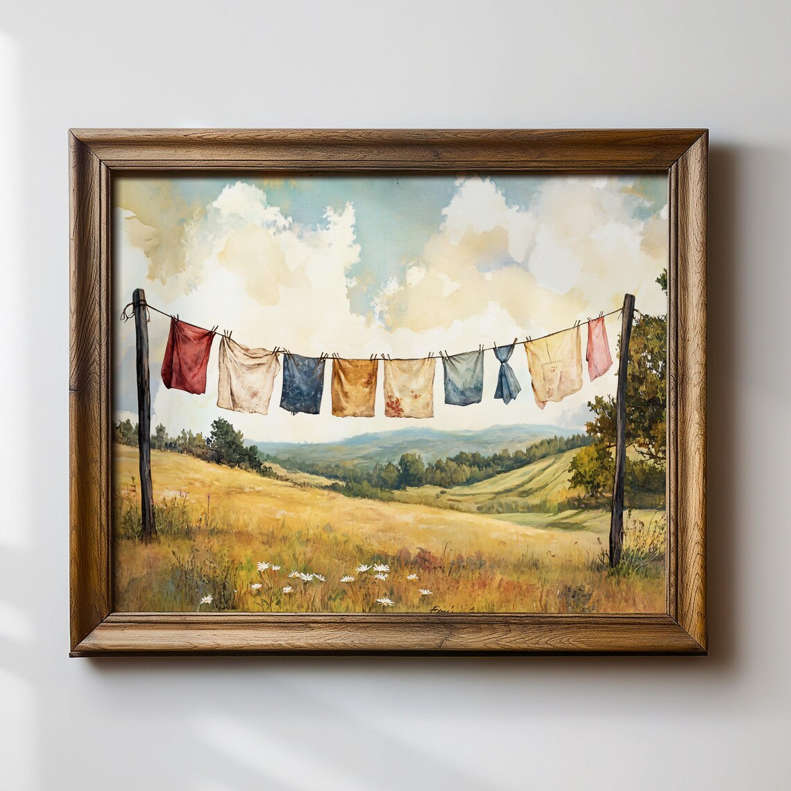 Rustic Laundry Country Landscape Art Print - Image 2