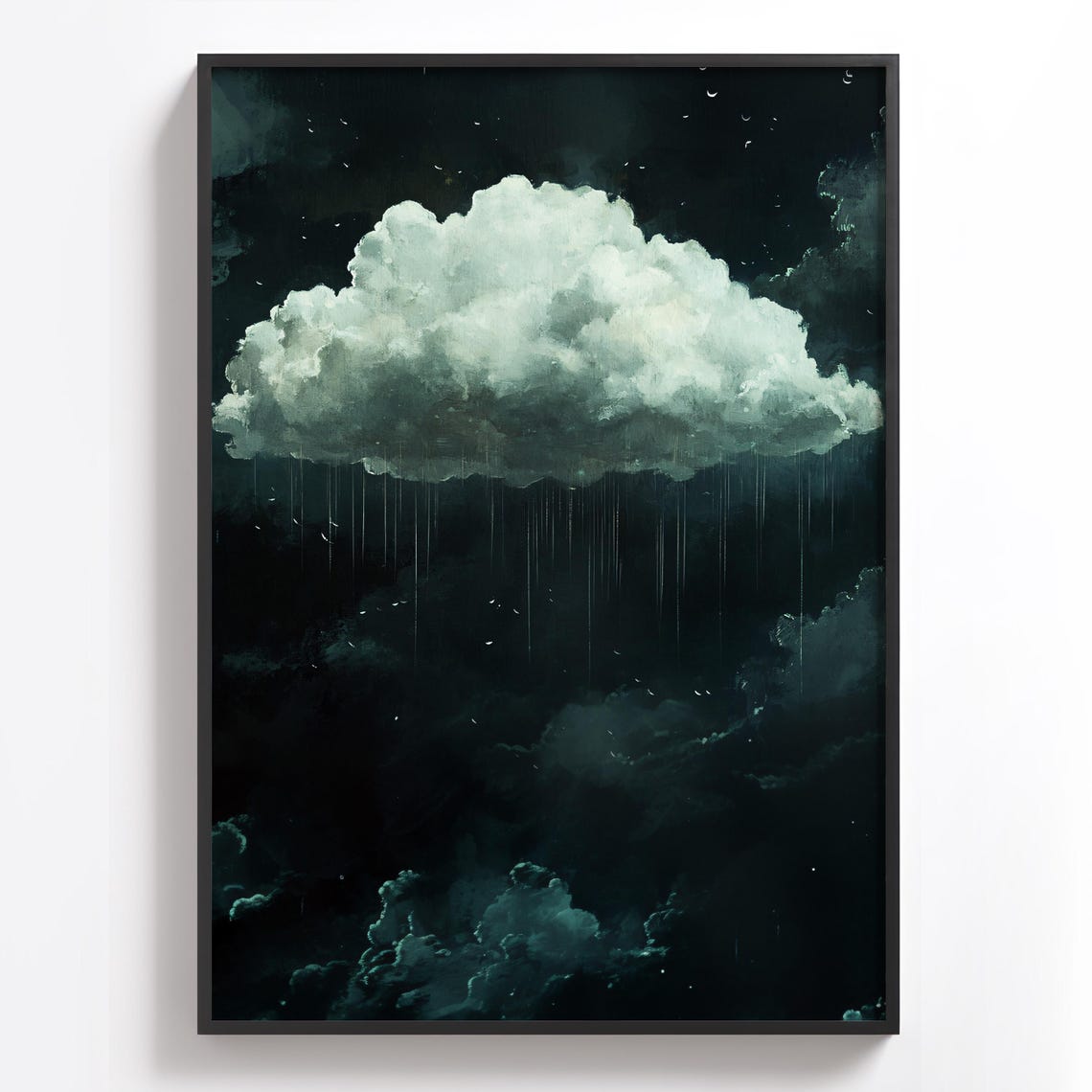 Cloud Art Print Abstract Sky Painting Stormy Cloud Wall Art Moody Landscape Dark Sky Decor Rain Cloud Print Dramatic Nature Art - Image 3