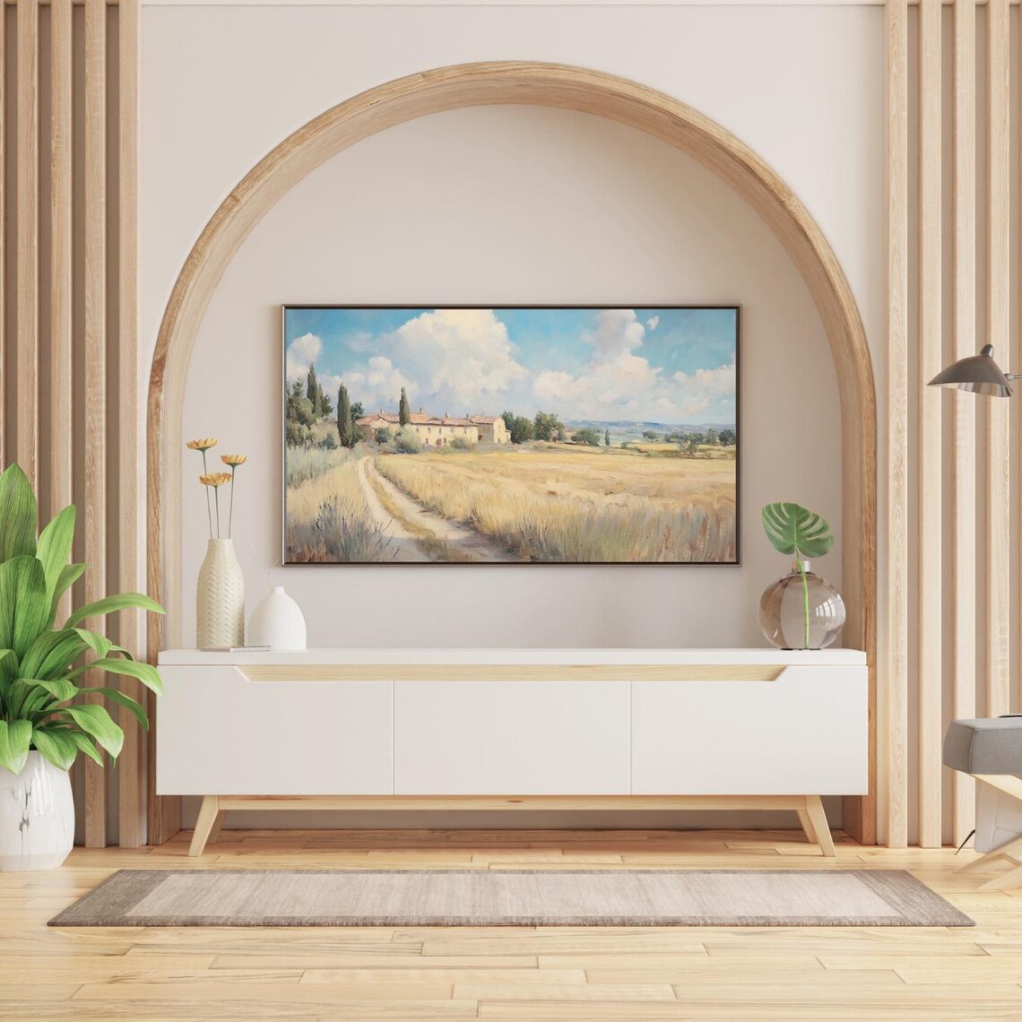 Provence Farmhouse Wheat Field Summer Countryside Painting Art Poster - Image 2