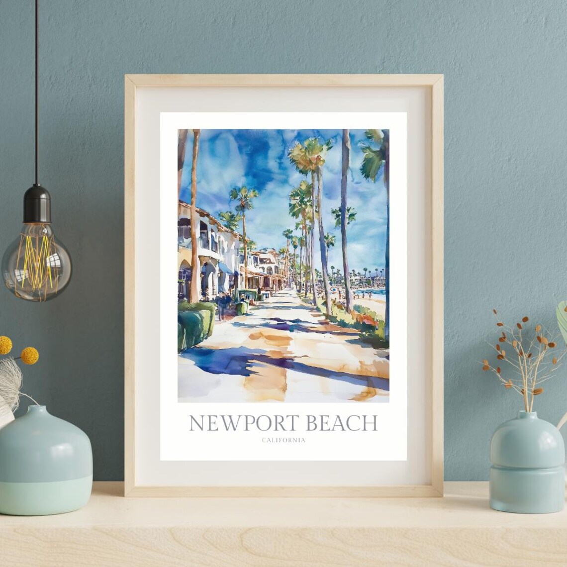 Newport Beach California Watercolor Travel Poster - Image 2