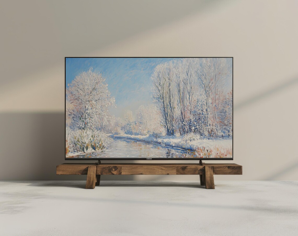 Winter Tv Art For Frame Tv Vintage Oil Painting Instant Frame Tv Art Vintage Winter Vibes Art Screensaver Snow Frame Tv Art - Image 2