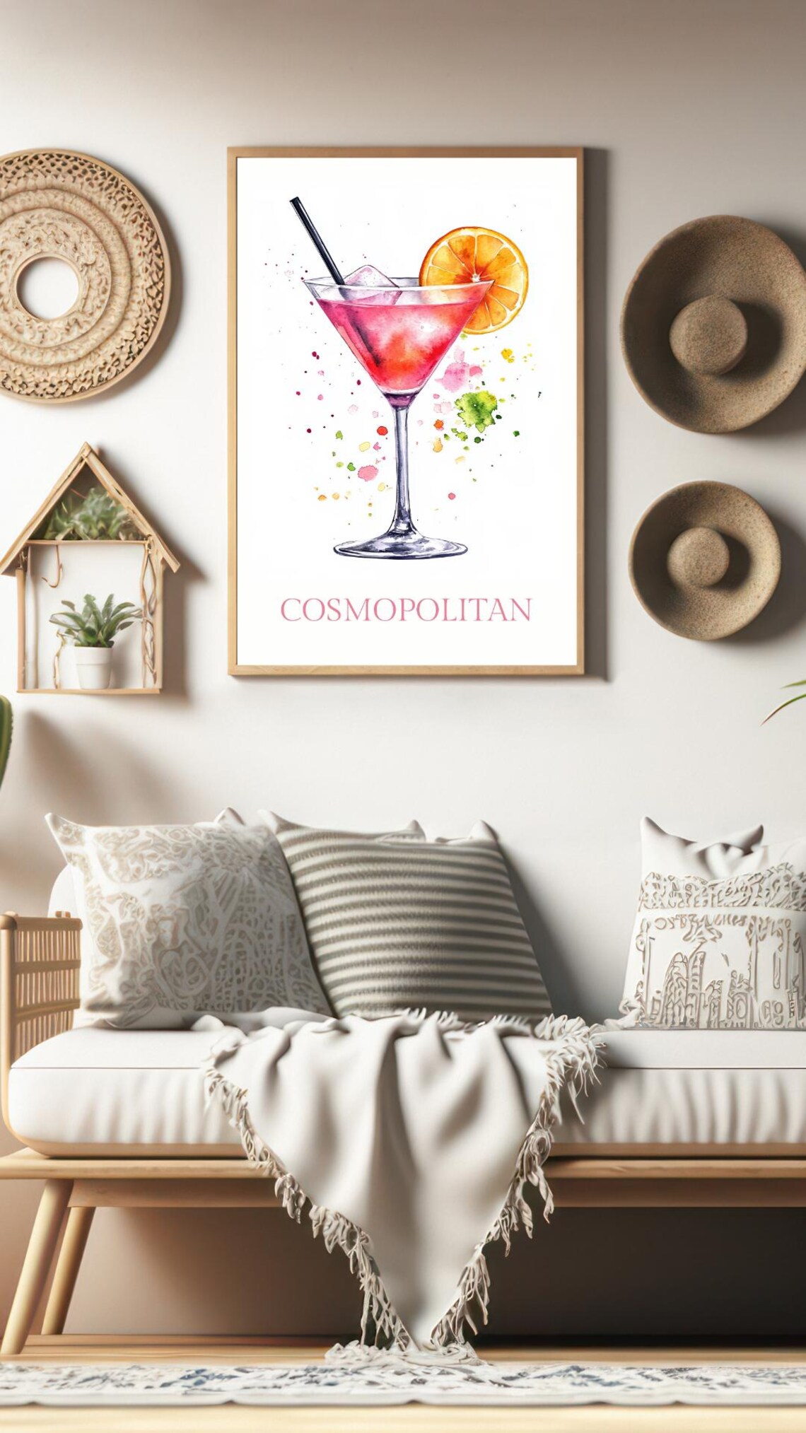 Cosmopolitan Watercolor Cocktail Poster Print - Image 2