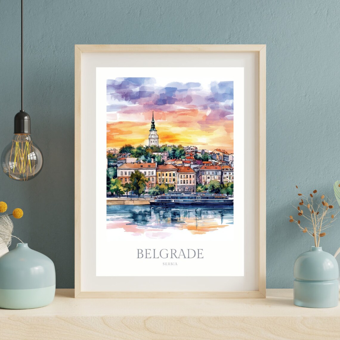 Belgrade, Serbia Watercolor Travel Poster - Image 2