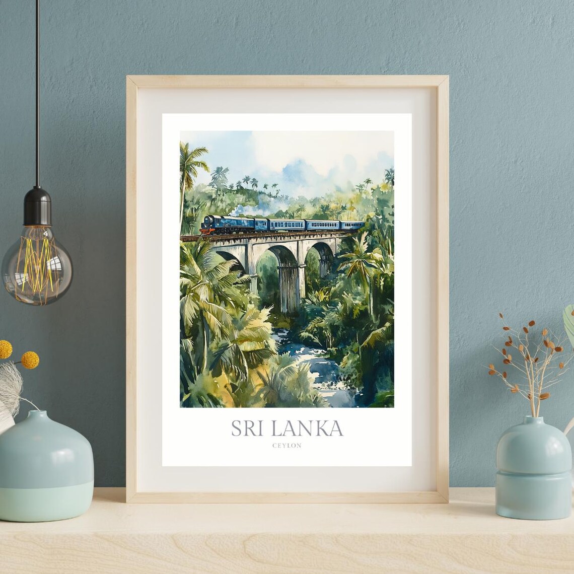 Sri Lanka Watercolor Travel Poster, Ceylon Art Print - Image 2